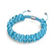 Aquamarine | Silver | Cheshire Glass Double Macrame Bracelet